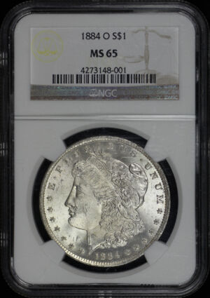 Obverse of this 1884-O Morgan Dollar NGC MS-65