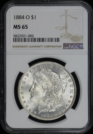 Obverse of this 1884-O Morgan Dollar NGC MS-65