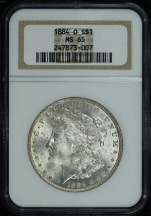 Obverse of this 1884-O Morgan Dollar NGC MS-65