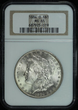 Obverse of this 1884-O Morgan Dollar NGC MS-65