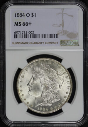 Obverse of this 1884-O Morgan Dollar NGC MS-66+