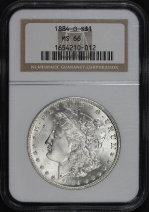 Obverse of this 1884-O Morgan Dollar NGC MS-66