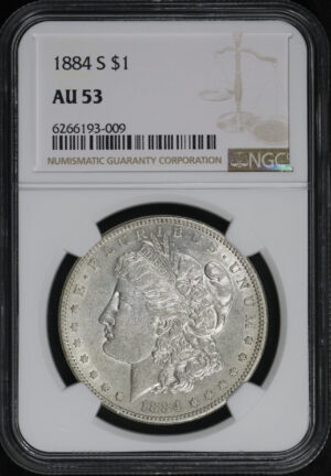 Obverse of this 1884-S Morgan Dollar NGC AU-53