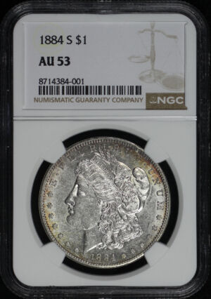 Obverse of this 1884-S Morgan Dollar NGC AU-53