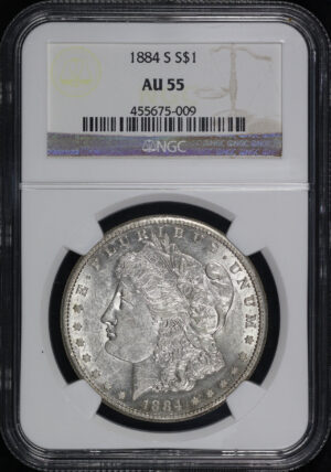 Obverse of this 1884-S Morgan Dollar NGC AU-55