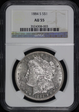 Obverse of this 1884-S Morgan Dollar NGC AU-55