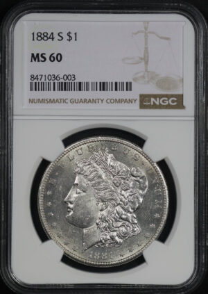 Obverse of this 1884-S Morgan Dollar NGC MS-60
