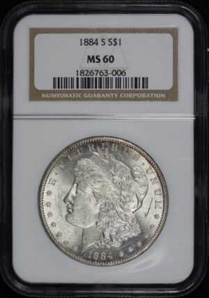 Obverse of this 1884-S Morgan Dollar NGC MS-60