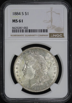 Obverse of this 1884-S Morgan Dollar NGC MS-61