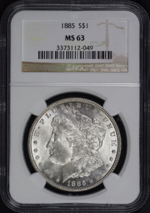 Obverse of this 1885 Morgan Dollar NGC MS-63