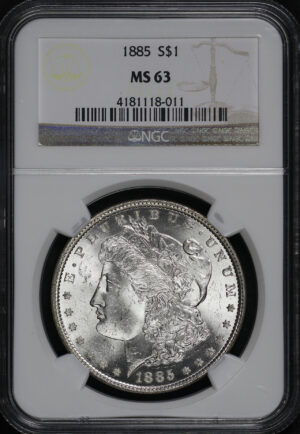 Obverse of this 1885 Morgan Dollar NGC MS-63