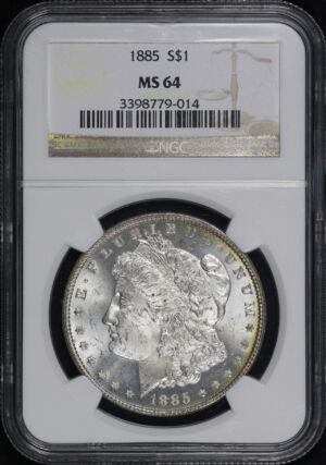 Obverse of this 1885 Morgan Dollar NGC MS-64