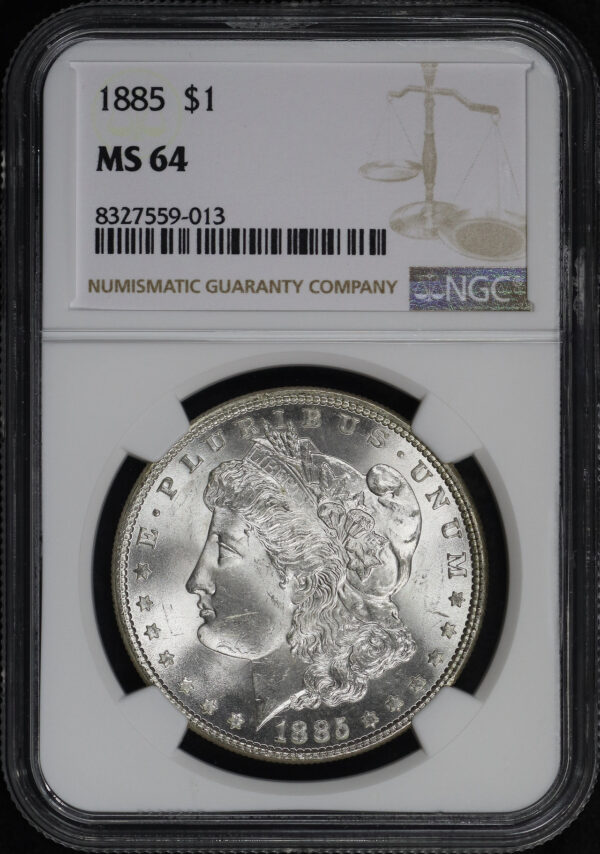 Obverse of this 1885 Morgan Dollar NGC MS-64