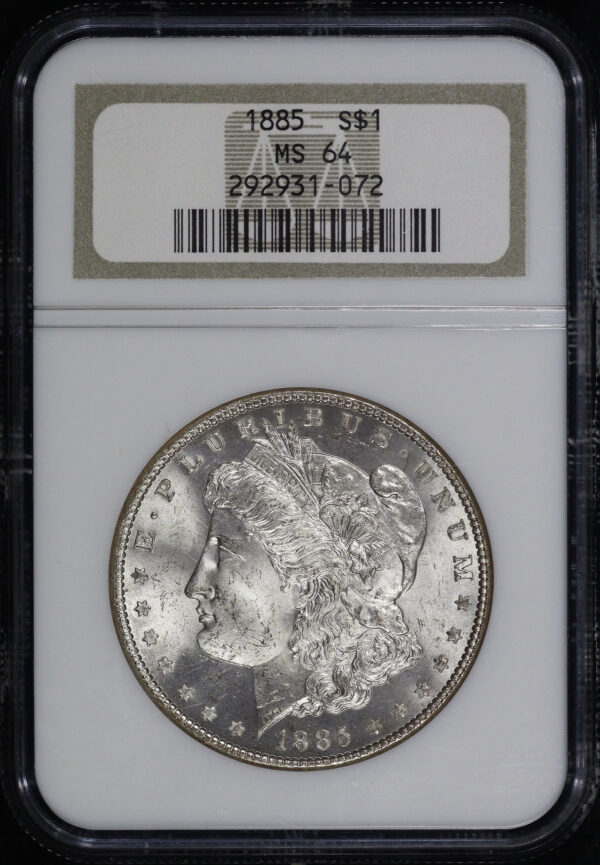 Obverse of this 1885 Morgan Dollar NGC MS-64