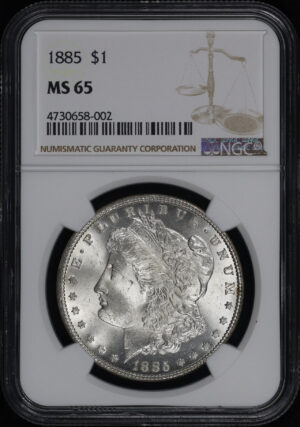 Obverse of this 1885 Morgan Dollar NGC MS-65