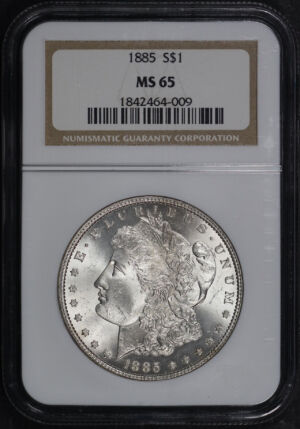 Obverse of this 1885 Morgan Dollar NGC MS-65