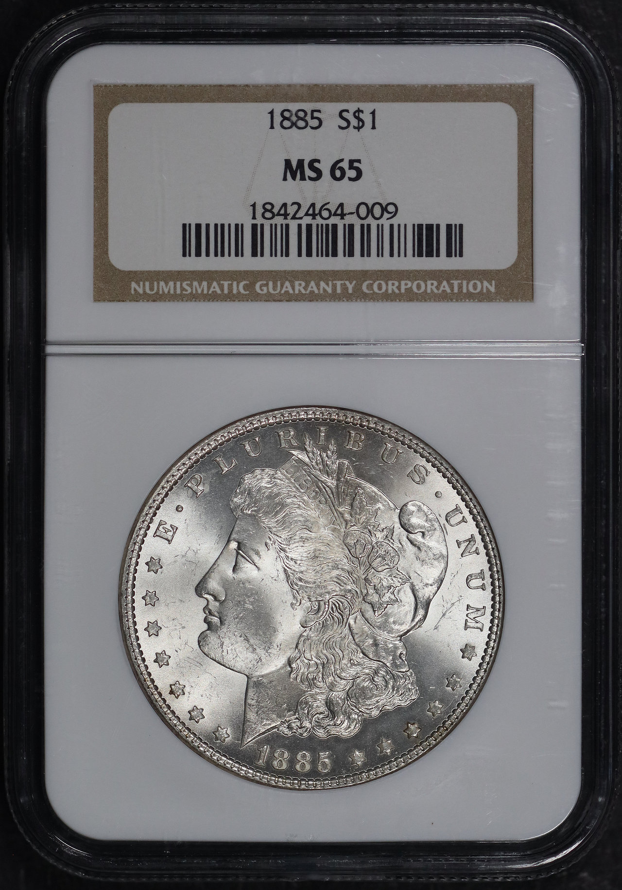 Obverse of this 1885 Morgan Dollar NGC MS-65