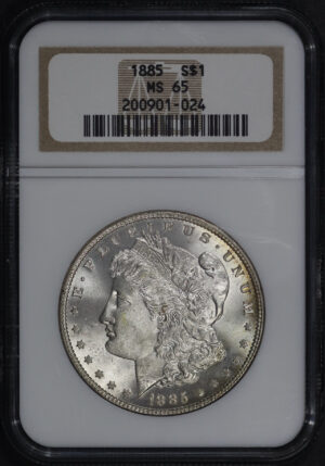 Obverse of this 1885 Morgan Dollar NGC MS-65