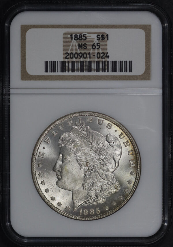 Obverse of this 1885 Morgan Dollar NGC MS-65