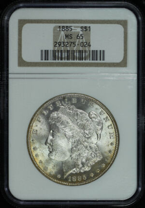 Obverse of this 1885 Morgan Dollar NGC MS-65