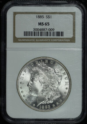 Obverse of this 1885 Morgan Dollar NGC MS-65