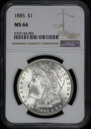 Obverse of this 1885 Morgan Dollar NGC MS-66