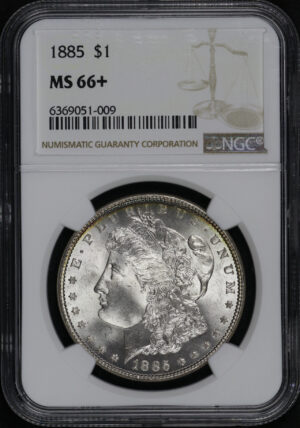 Obverse of this 1885 Morgan Dollar NGC MS-66+