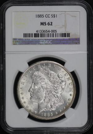 Obverse of this 1885-CC Morgan Dollar NGC MS-62