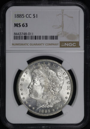 Obverse of this 1885-CC Morgan Dollar NGC MS-63