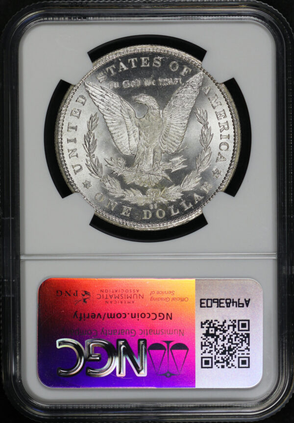 Reverse of this 1885-CC Morgan Dollar NGC MS-66