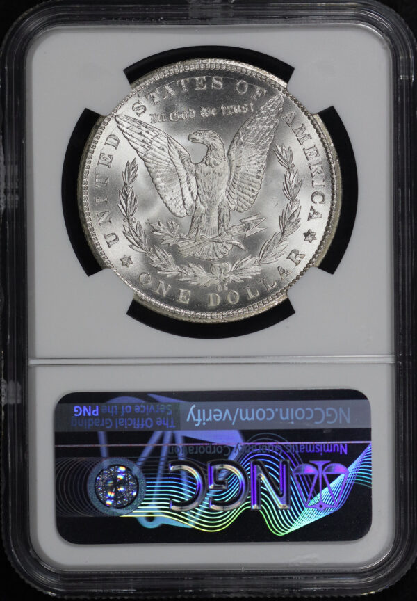 Reverse of this 1885-CC Morgan Dollar NGC MS-66+