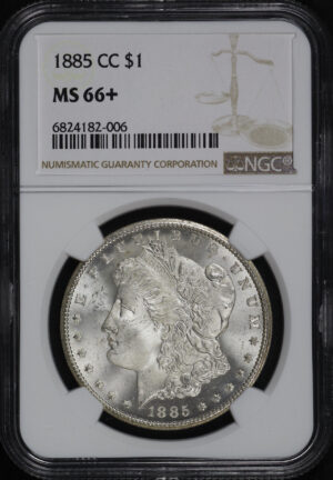 Obverse of this 1885-CC Morgan Dollar NGC MS-66+