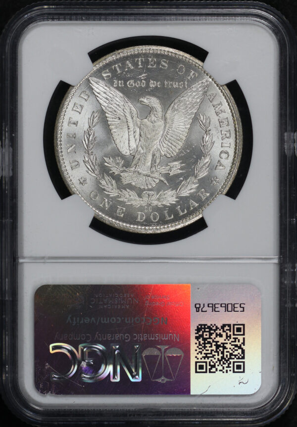 Reverse of this 1885-CC Morgan Dollar NGC MS-66+