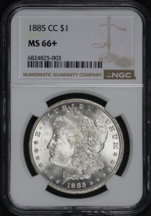 Obverse of this 1885-CC Morgan Dollar NGC MS-66+