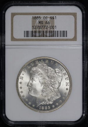 Obverse of this 1885-CC Morgan Dollar NGC MS-66