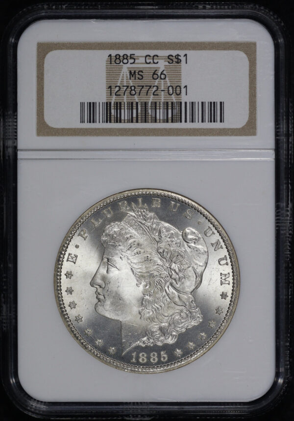 Obverse of this 1885-CC Morgan Dollar NGC MS-66