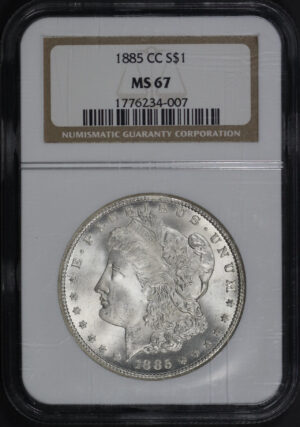 Obverse of this 1885-CC Morgan Dollar NGC MS-67