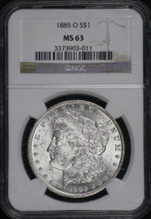 Obverse of this 1885-O Morgan Dollar NGC MS-63