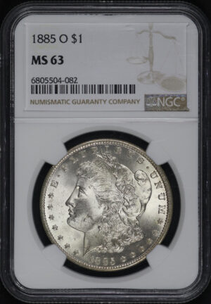 Obverse of this 1885-O Morgan Dollar NGC MS-63