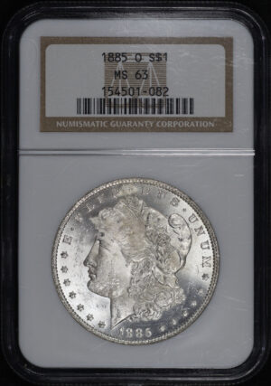 Obverse of this 1885-O Morgan Dollar NGC MS-63