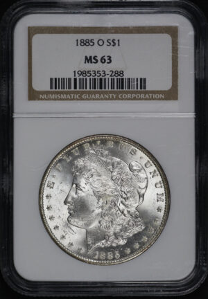 Obverse of this 1885-O Morgan Dollar NGC MS-63