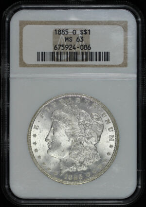 Obverse of this 1885-O Morgan Dollar NGC MS-63