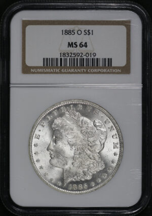 Obverse of this 1885-O Morgan Dollar NGC MS-64