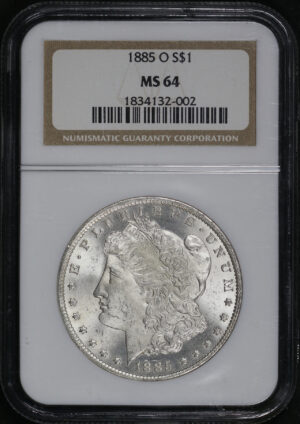 Obverse of this 1885-O Morgan Dollar NGC MS-64