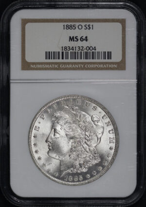 Obverse of this 1885-O Morgan Dollar NGC MS-64
