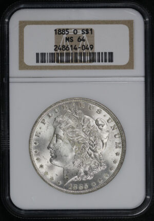 Obverse of this 1885-O Morgan Dollar NGC MS-64