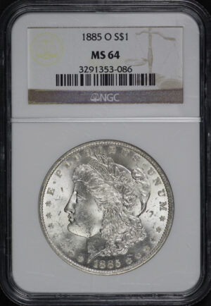 Obverse of this 1885-O Morgan Dollars NGC MS-64
