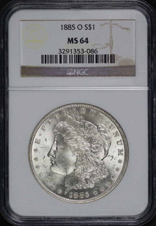Obverse of this 1885-O Morgan Dollars NGC MS-64