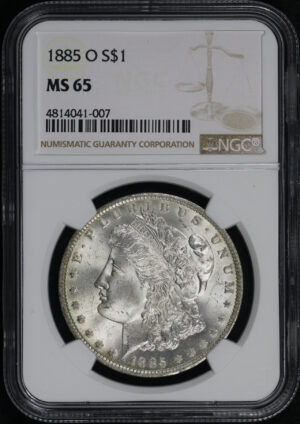 Obverse of this 1885-O Morgan Dollar NGC MS-65