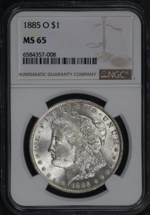 Obverse of this 1885-O Morgan Dollar NGC MS-65